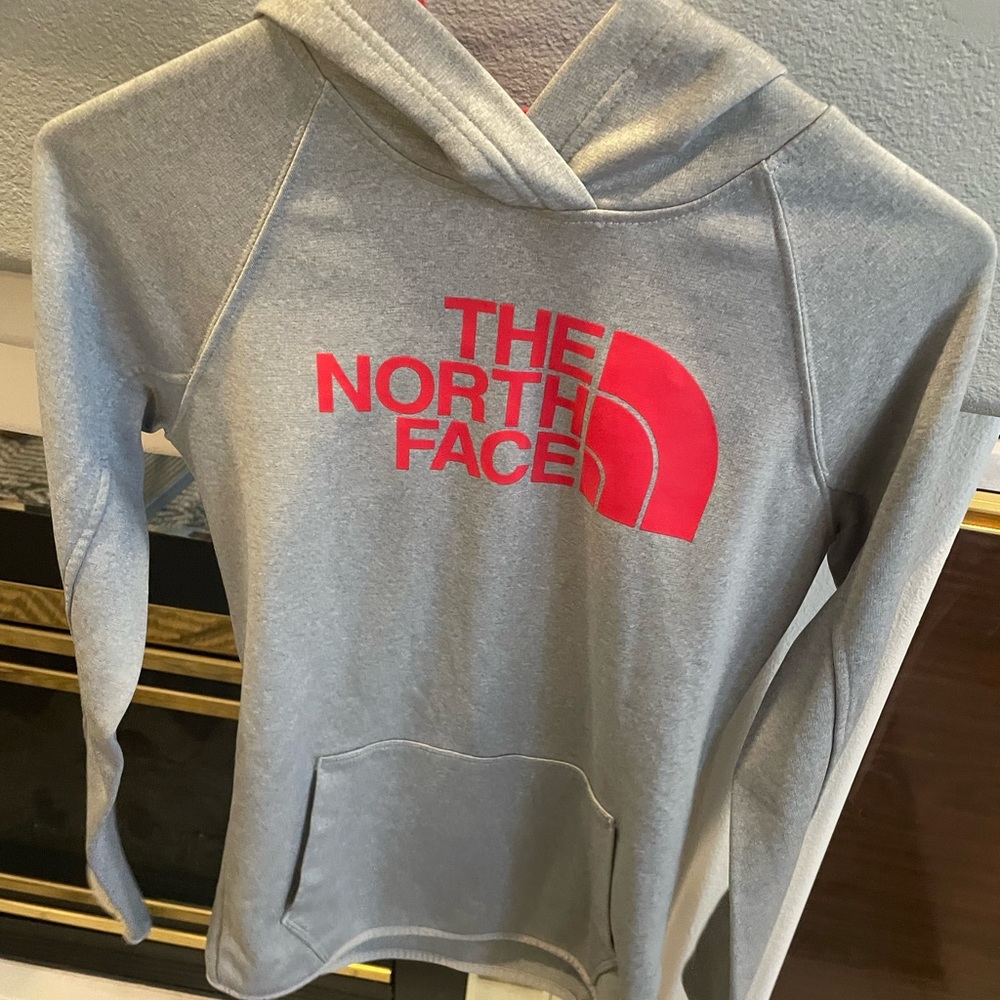 North Face Women’s Hoodie XS Red and Grey